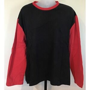 Homme + Femme Men's Heavyweight Long Sleeve Shirt Black Red 3XL